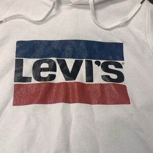 Levis Hoodie Men’s Size Small White‎ Logo Pullover Sweatshirt See Details